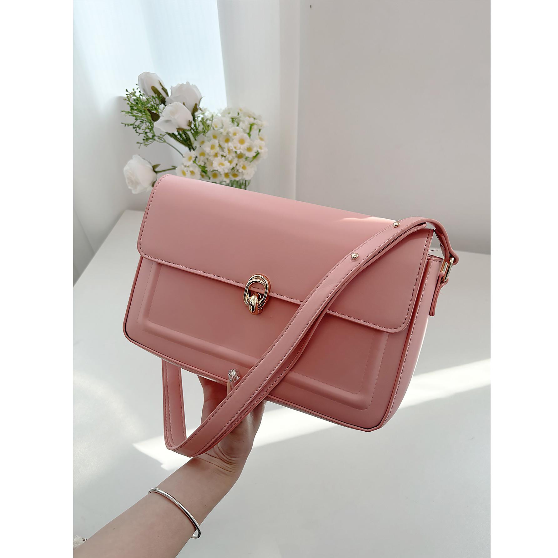 

Сумка через плечо из искусственной кожи, деловые сумки через плечо для женщин, винтажный многофункциональный кошелек со съемным ремешком розовый