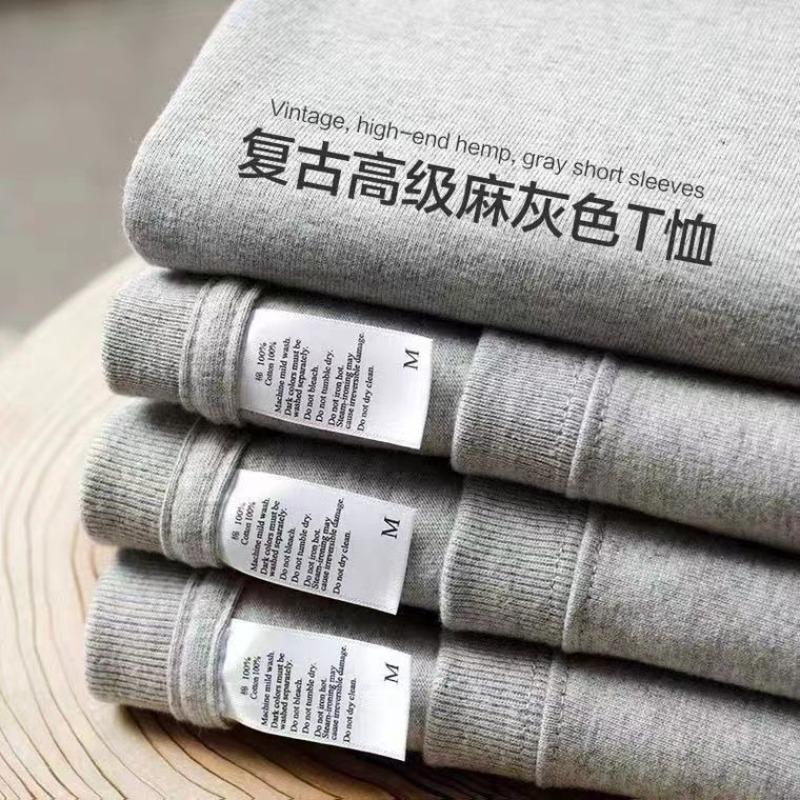 g pure cotton heavy short-sleeved% Xinjiang cotton men's and women's same T-shirt loose round neck versatile simple bottoming shirt