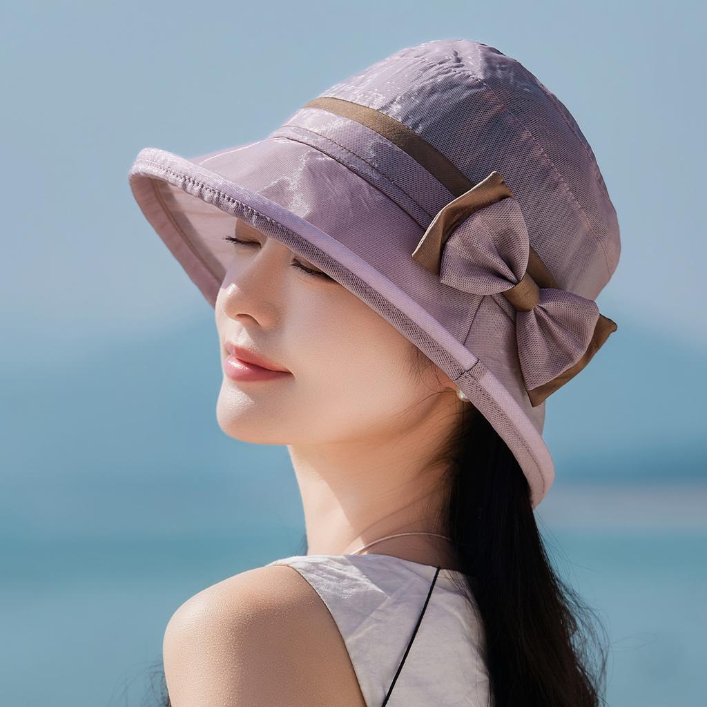 Hat woman middle-aged elderly summer mother thin sun hat breathable basin hat cool hat bucket hat sun hat