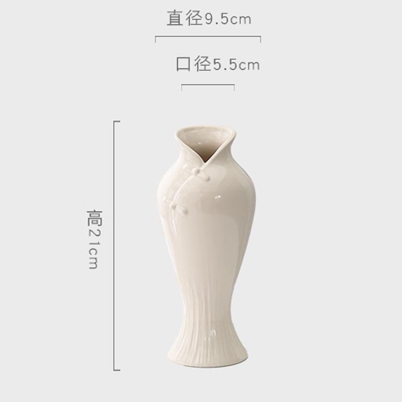 

Chinese style Ceramic Qipao Shaped Vases, Home Dining Table Living Room Bedroom Office Decorations Accessories, Flower Ware, 1Pc