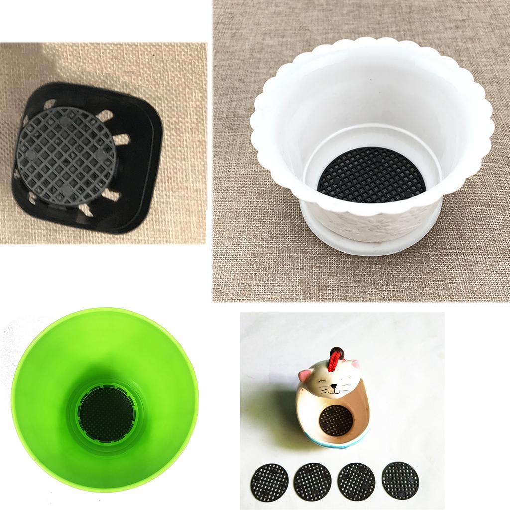 30Pcs Flower Pot Hole Mesh Pad 2.5/4.5/7.5cm Diameter Round Bonsai Basin Bottom Breathable Gasket Prevent Soil Loss Nettings