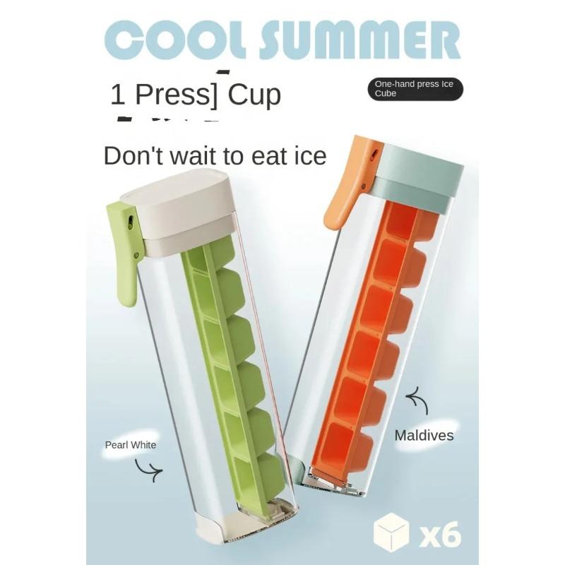 Ice Cube Mold with One Hand Homemade Trays for Freezer with Hull Mini Ice Cube Trays Portable Food Grade Press Ice Cube Trays