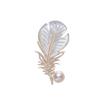 Elegante Federbrosche mit Zirkonsteinen für Damen – Raffiniertes Anzuganstecknadel-Accessoire