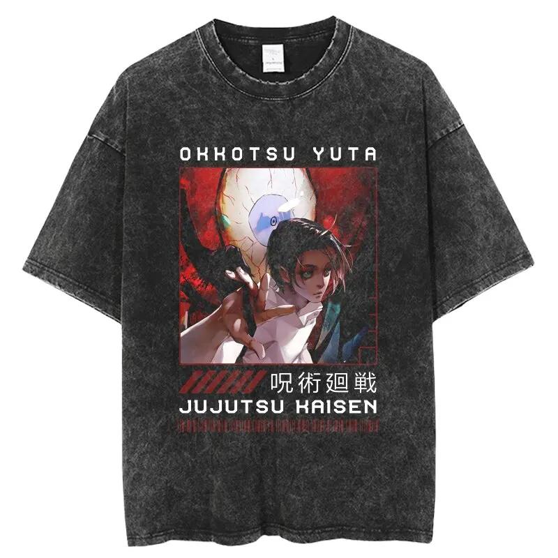 

Okkotsu Yuta T Shirt Jujutsu Kaisen Tshirt For Men Women Streetwear Clothing Hip Hop Washed Cotton Tshirt Short Sleeve Tee Top S