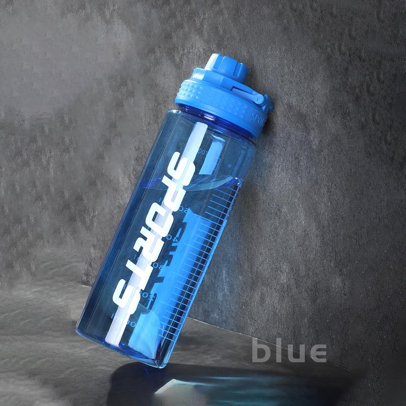 700 ml Sportvattenflaska Fri Bärbar Läckagesäker Plastdryckeskärl Tour Gym Utomhus Resor Sport Genomskinlig Vattenkopp