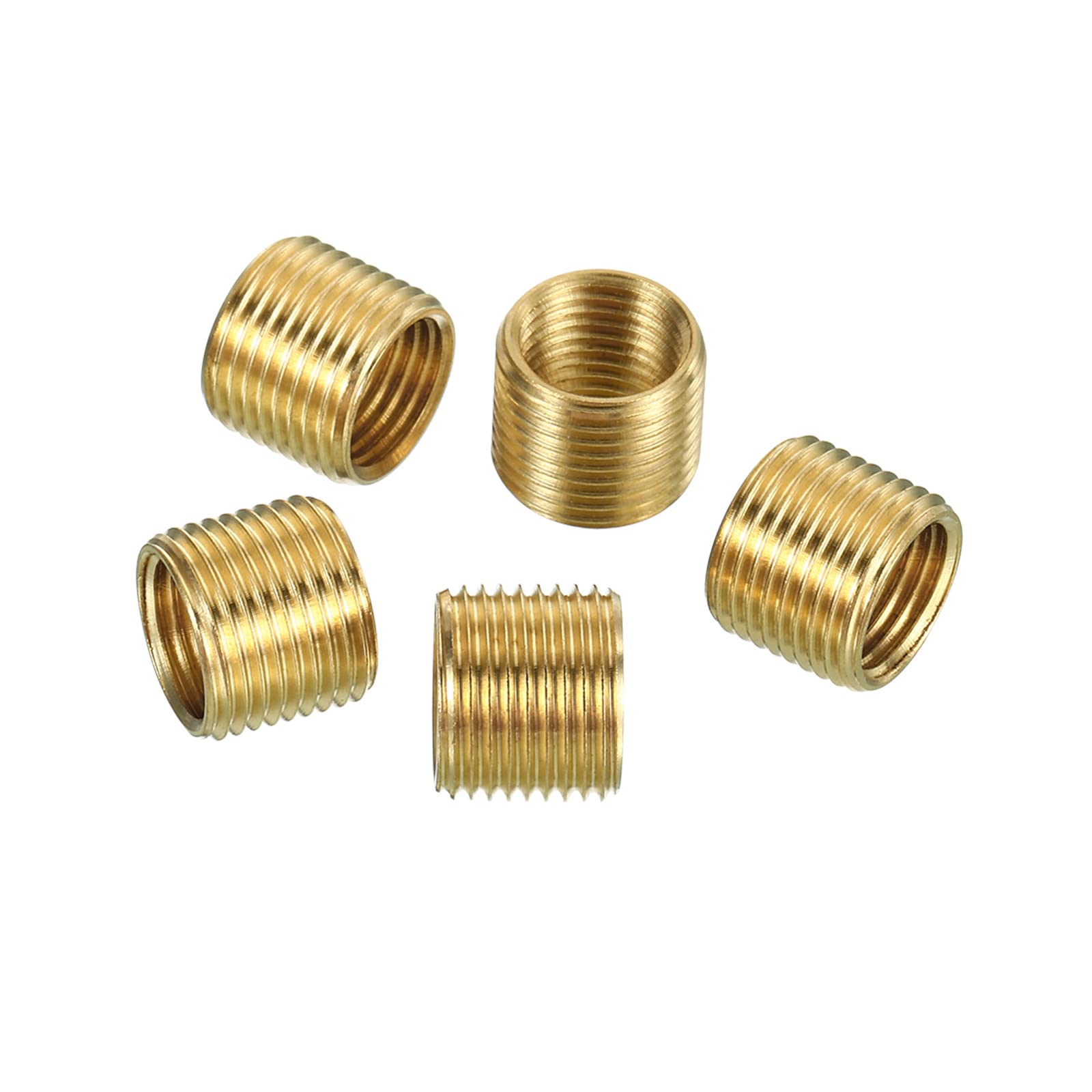 

PATIKIL M12-M10 Sleeve Reducing Nuts 5pcs 10mm Threaded Hollow Tube Adapter Brass Coupler Connector Pipe Fitting 10mm