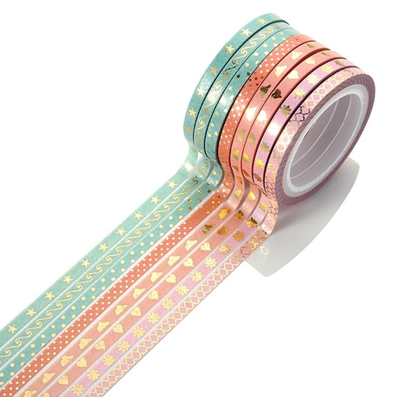 16 Rollen Papierband Glitzerndes Washitape Schmales Maskingtape Dekoband Künstlerband Scrapbooking-Zubehör