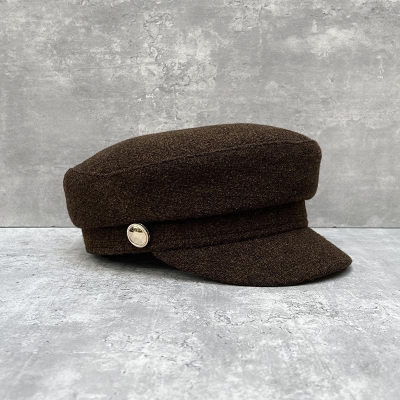 

Brown INS Hat Korean Style, Autumn Winter British Newsboy Cap, Women s Fashion Painter Hat & Duckbill Cap XS（old） коричневий