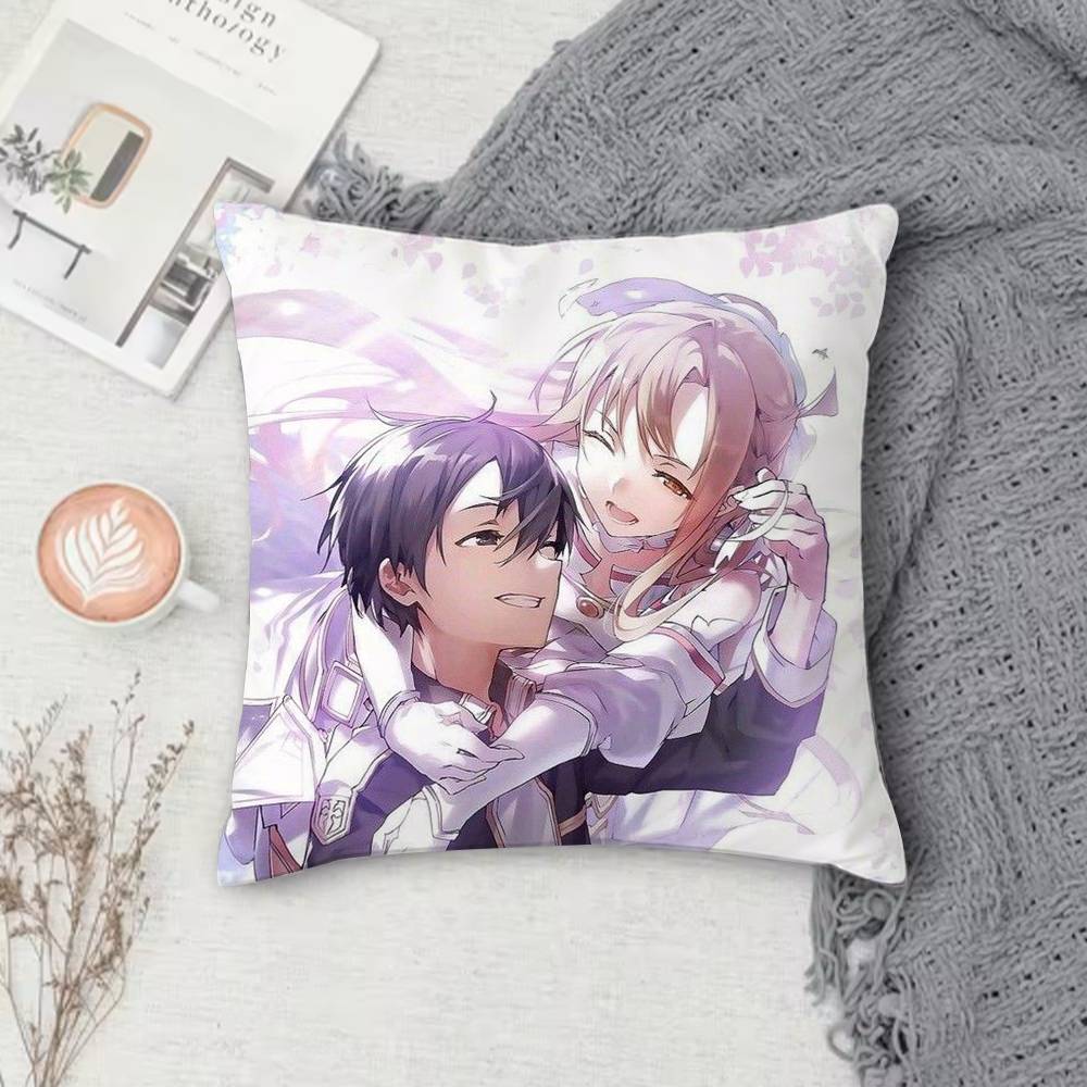 

SSword Art Online Doublesided Printed Square Decorative Cushion Cover for Sofa Living Room Home Decor 30x30 cm