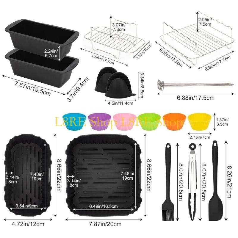 L8RE Nonstick Air Fryers Silicone Liners Dehydrator Racks Baking Paper Airfryers Accessories Quick Meal Preparation Tool