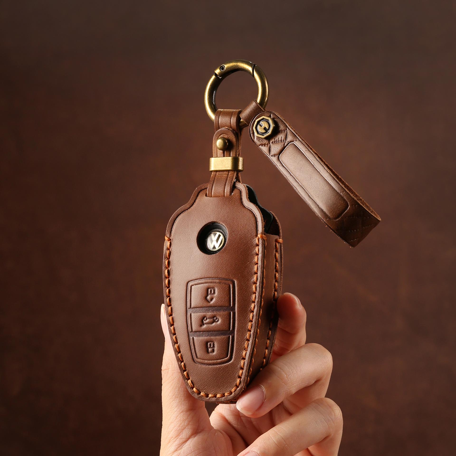 

Handmade Genuine Leather Key Cover for Volkswagen Touareg чёрный