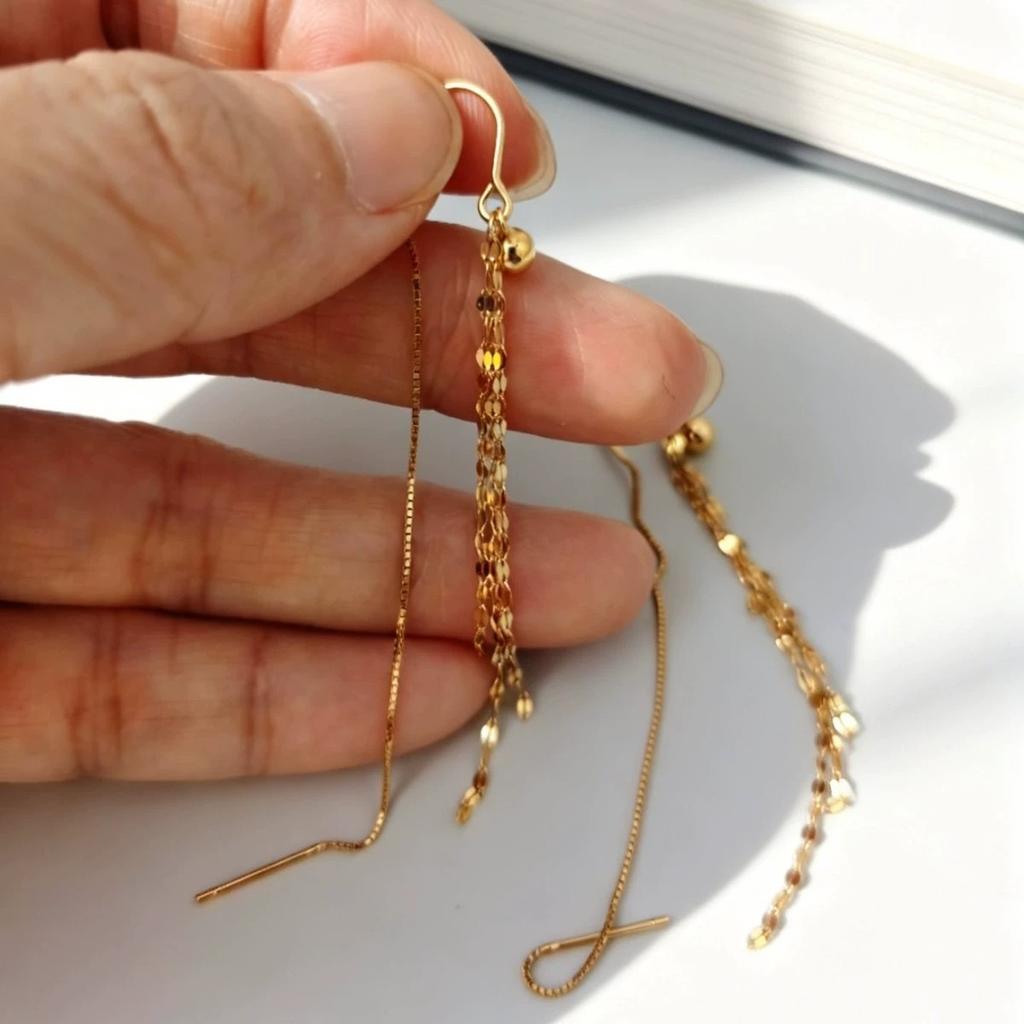Fine 925 Sterling Silver Elegant Long Tassel Threader Earring for Women Versatile Party Gift Daily Wear Earring Piercing Jewelry
