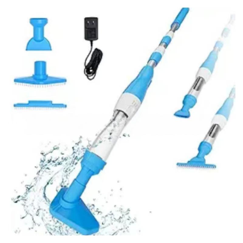 3 In 1 Rechargeable Pool Vacuum Cleaner with Navigation Roller Bristle Suction Nozzle for Spas Hot Tubs Small Pools Fish Tanks