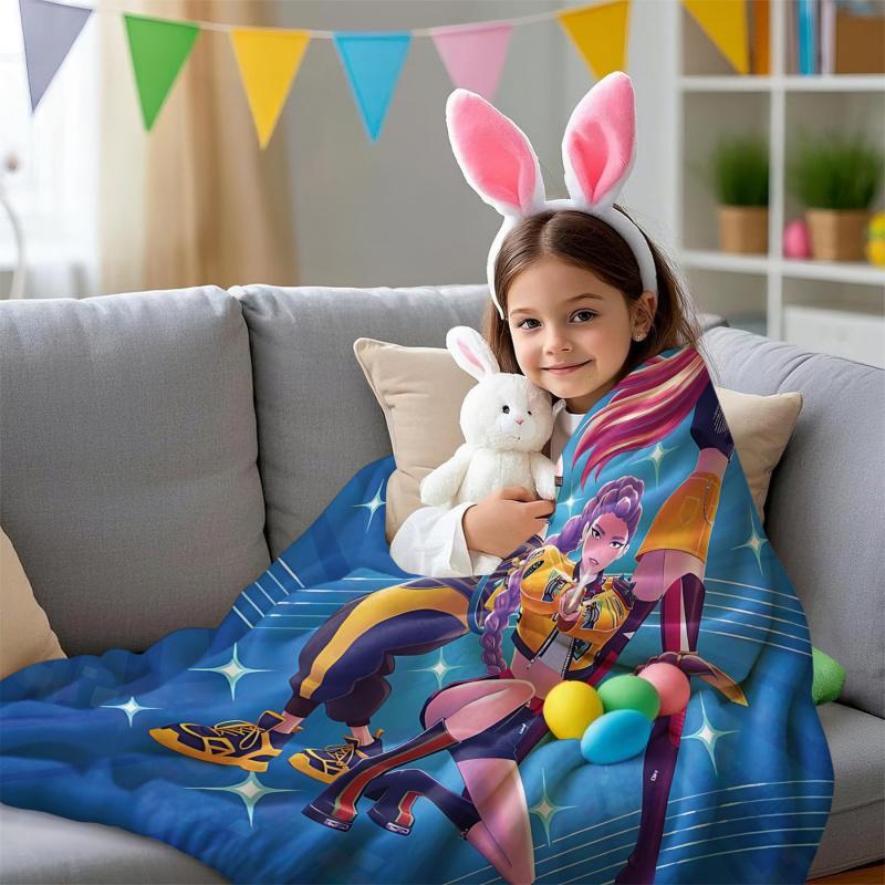 K-Pop Demon Hunters Fan Gifts Blanket Anime Flannel Throw Blanket Suitable Home Leisure Camping Travel Multifunctional Blanket