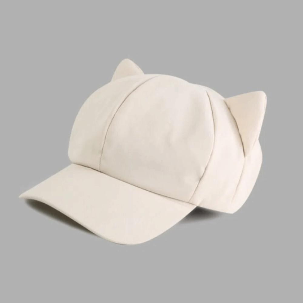 Casual Y2k Cat Ear Hat Solid Color Peaked Cap Lovely Women's Baseball Hat  Female