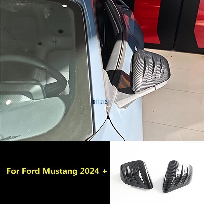 For Ford Mustang 2024 + Car Styling Door Side Reverse Mirror Cap Rear View Mirror Caver Reflective Mirror Trim Frame Accessories