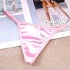 Underwear Large Size Low Waist Sexy Pearl Satin Women Thongs Briefs T-Back Panties Bow Lingerie
