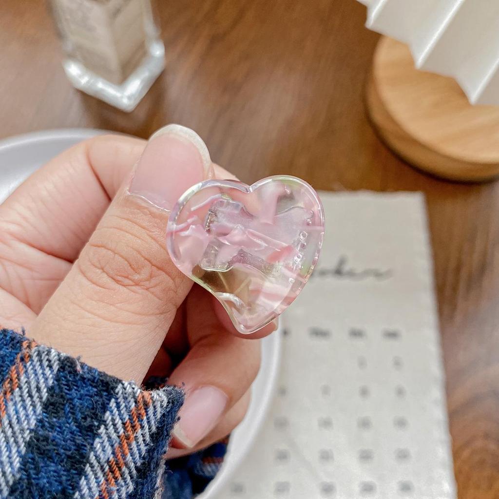 Bofeiya Sweet Heart Acetate Hair Clip - Cute, Small, High-End Side or Top Clip for Braided Hairstyles