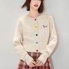 Embroidery Cardigan Sweater for Women Autumn Casual Loose Knit Button Front Fashion Sweaters