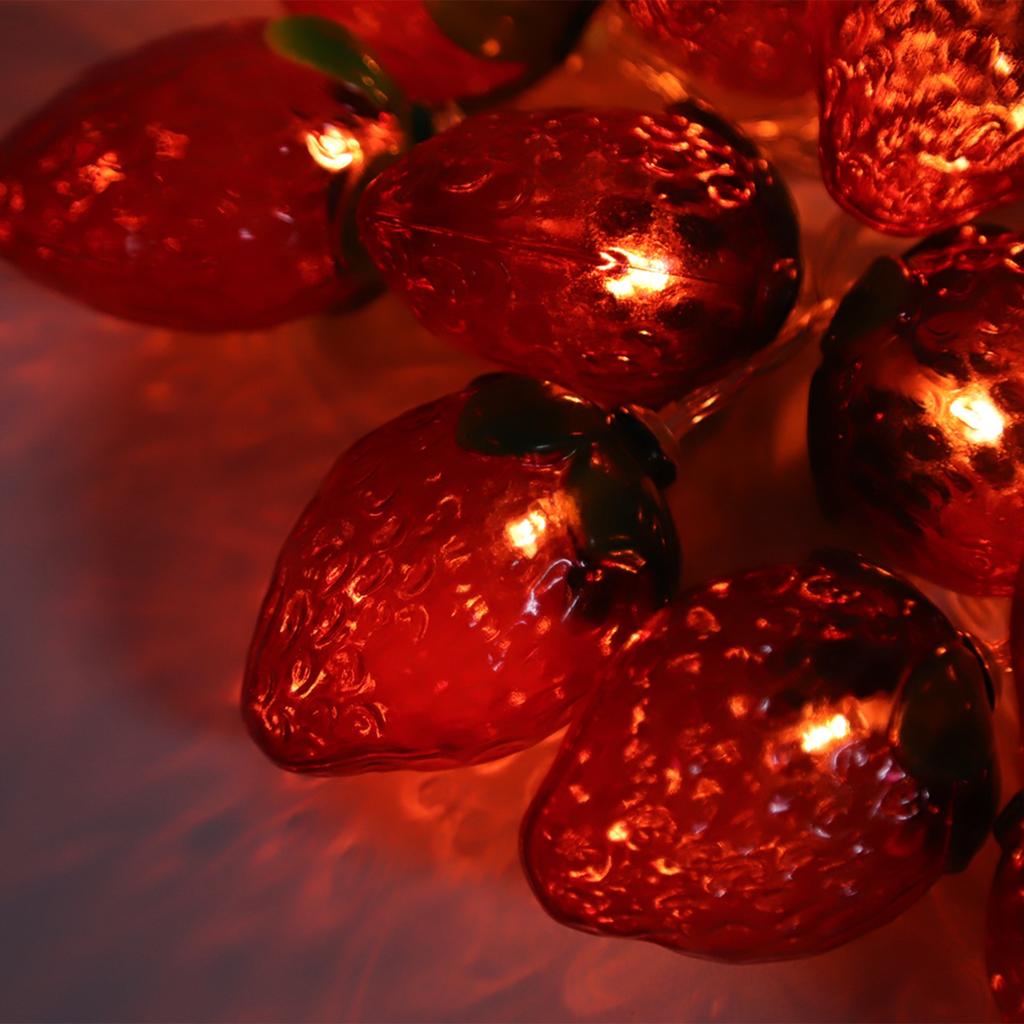 9.8ft 20LEDs Fruit String Lights Battery Operated Strawberry Lamp String Lights for Christmas Parties Outdoor Decorative Lights