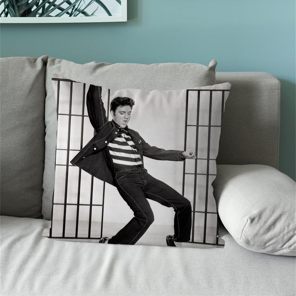 Наволочка Singer E-Elvis Music P-Presley для дивана, прикроватной тумбочки, спальни, спинки, гостиной, офиса, подушка, квадратная, с принтом, несколько 18x18Inch
