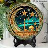 2D Flat Humorous Round Aluminum Decorative Plaque Room Decoration- 1pc Farmhouse Style Islamic Wall Art- Round Hanging Sign Home, Garden, Porch, And