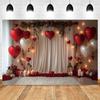 Romantic Valentine's Day Red Rose Love Candle Photography Banner Background, Indoor Scene Couple Photo Shooting Studio Backdrop