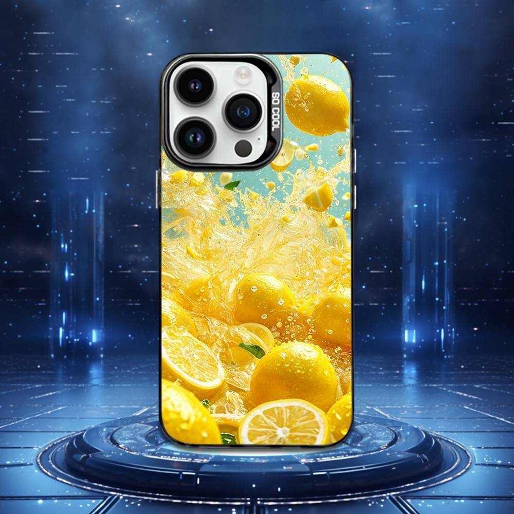 

Yellow Fruit lemon Art Phone Case For iPhone 16,15,14,13,12,11,XS,Mini,Pro,MAX Black Matte Shockproof Cover iPhone14promax