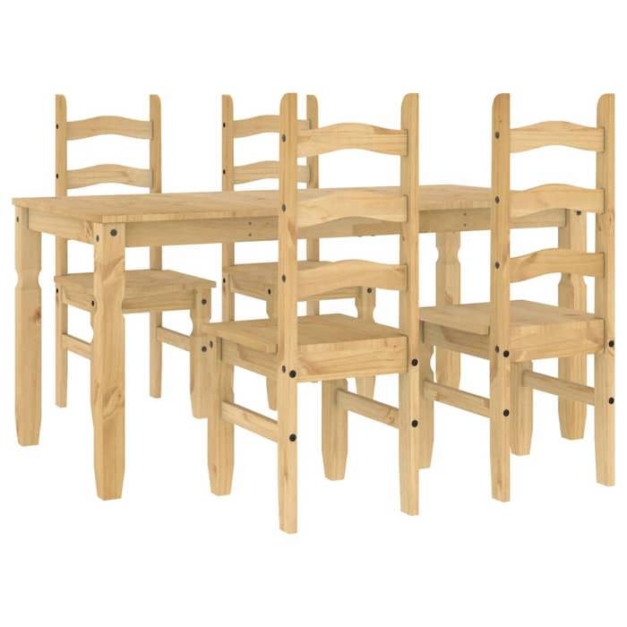 VidaXL Ensemble à manger Panama 5 pcs bois de pin massif, ensemble de table à manger, table et chaises de cuisine, ensemble 3345203