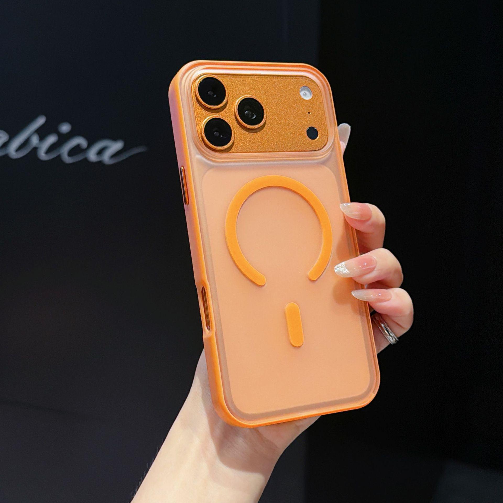 iPhone 17 Pro Max Skin-Feel Magnetic Color-Block Drop-Proof Case for Apple 16 Pro iPhone 17 Pro Max