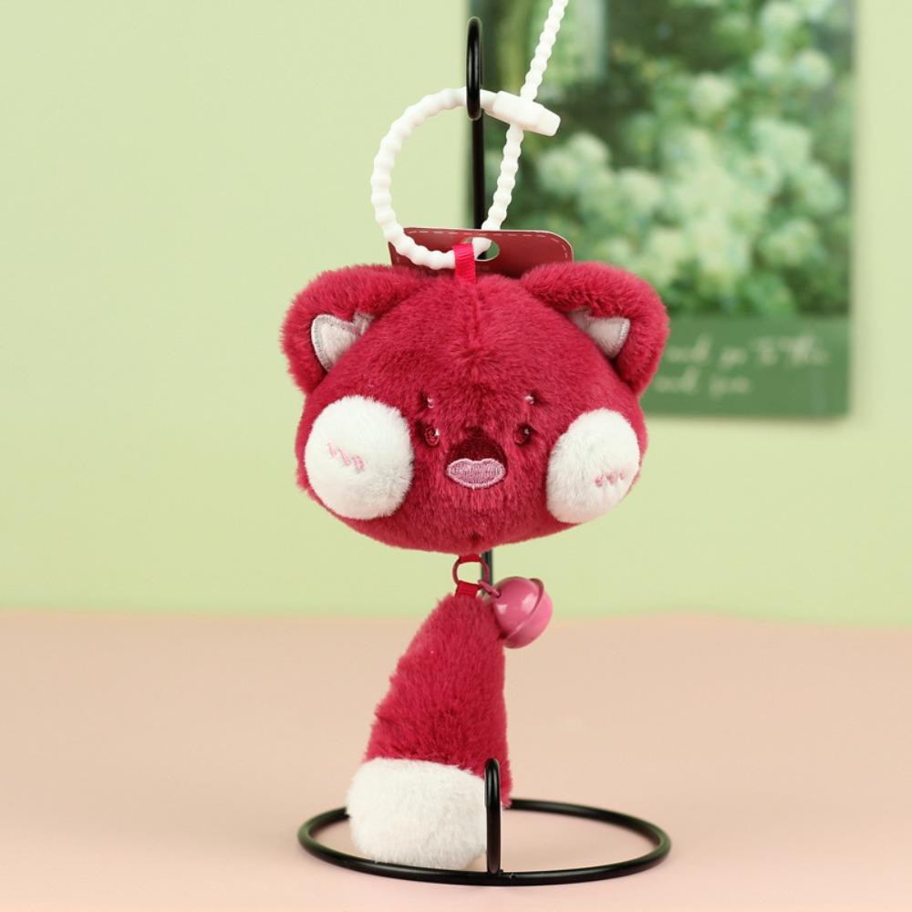 PP Cotton Cat Plush Keyring Long Tail Plush Cat Doll Pendant Plush Cat Keychain Bag Pendant
