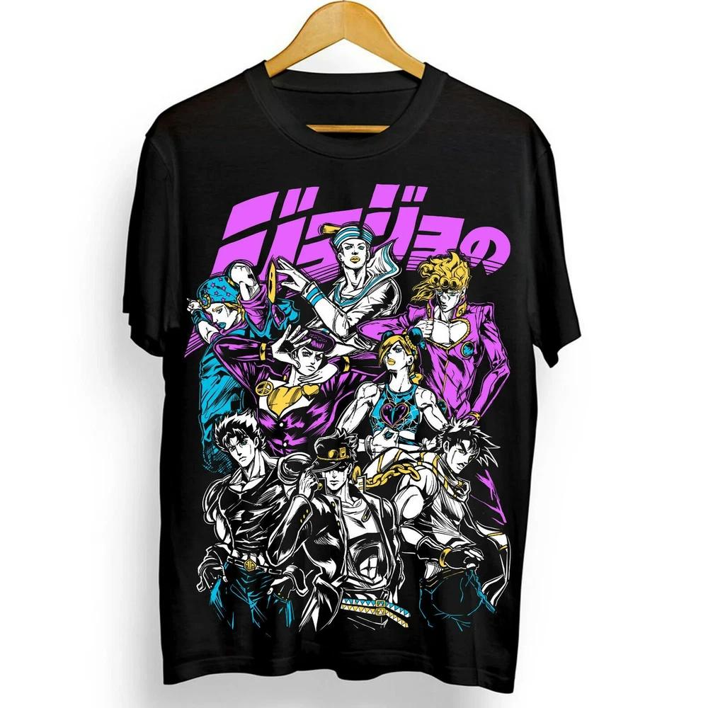 Anime s Bizarre Adventure Black T Shirt S
