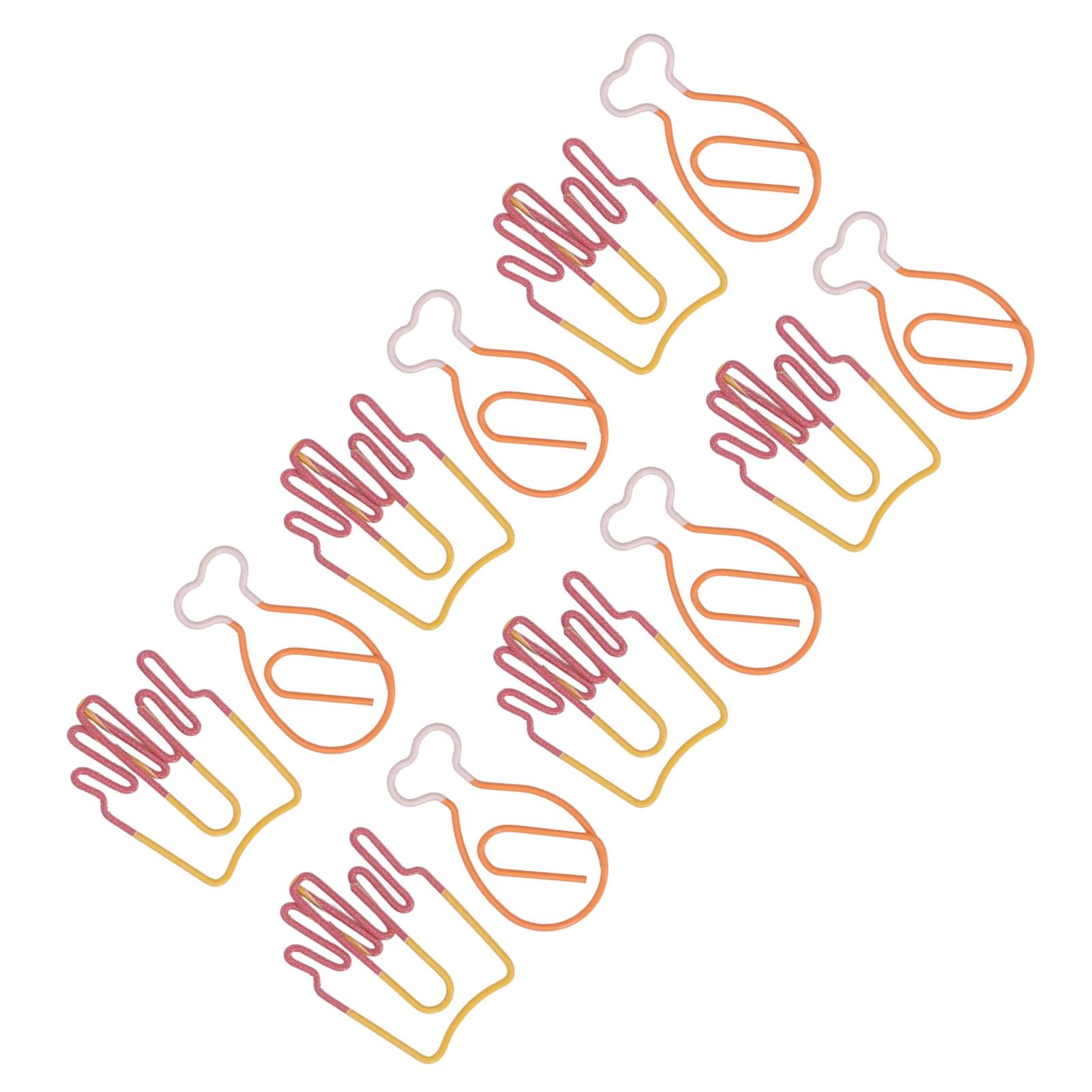 

100 шт. детские скрепки милые чипсы барабанные палочки гальванизированные металлические многоцелевые крутые скрепки для