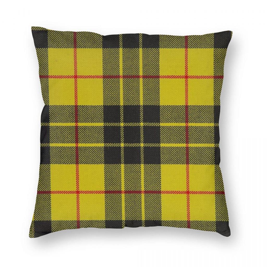 Macleod Scottish Tartan Square Pillowcase Polyester Linen Velvet Pattern Zip Decorative Pillow Case Sofa Cushion Cover 45x45