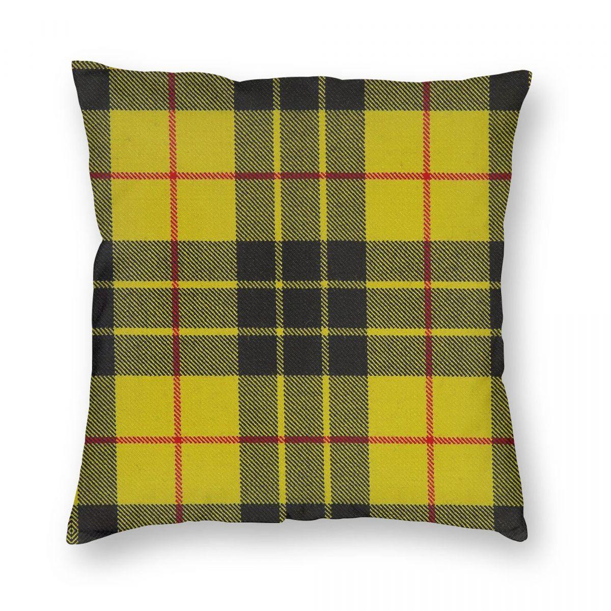 Квадратная наволочка Шотландский тартан Маклеода Полиэстер Лен Бархатный узор Молния Декоративная наволочка Чехол для диванной подушки 45x45 30cmx30cm