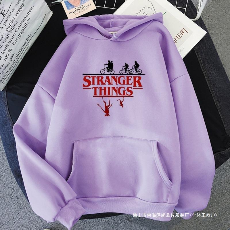 Stranger Things Printed pullover hoodie with fleece hoodie 6627