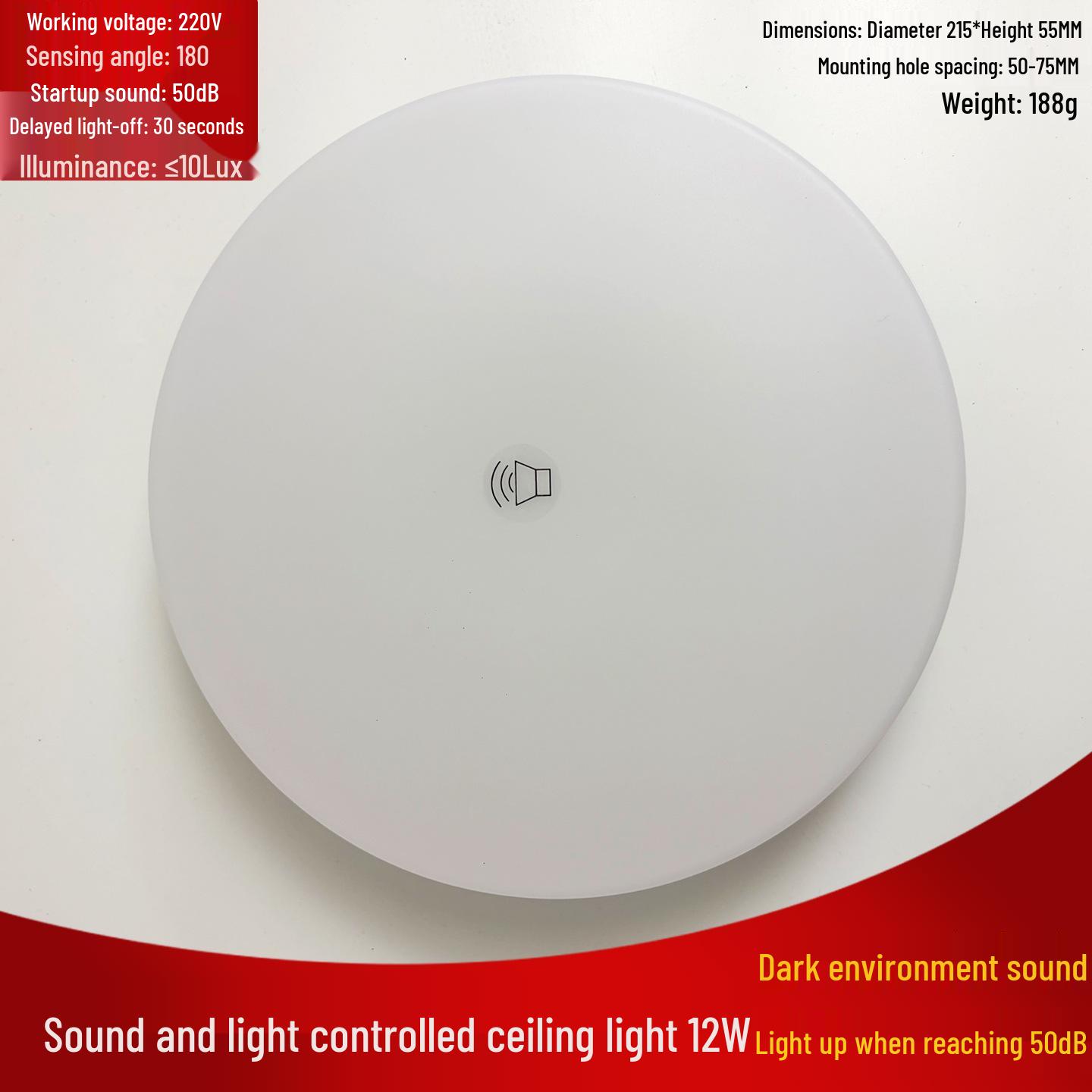 220V Smart LED Ceiling Light with Radar Motion & Sound Control for Hallway, Stairway, Balcony, and Study Room