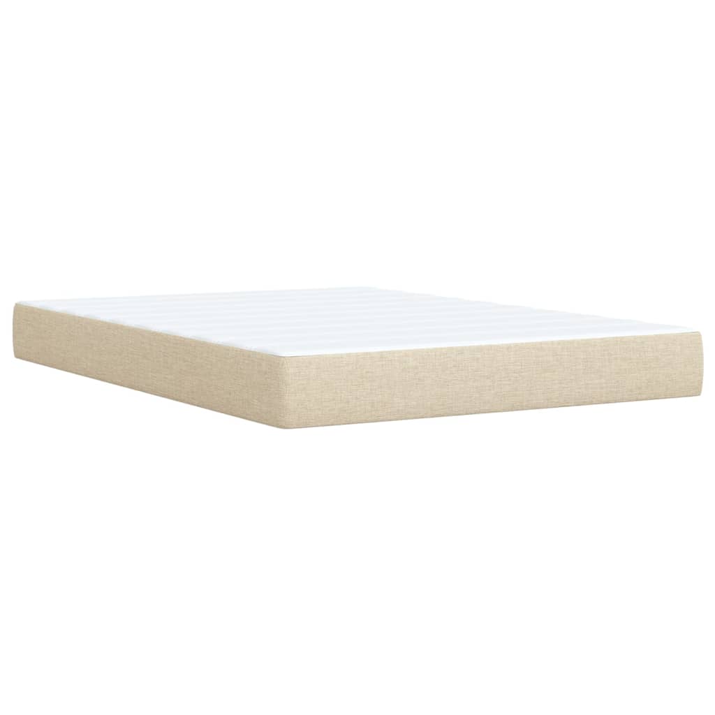 Box Spring Bed with Mattress Cream 140 x 200 cm Fabric