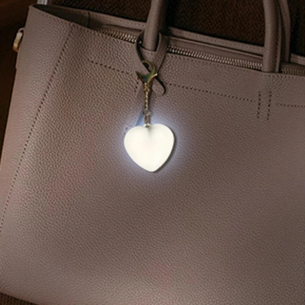 Rechargeable Backpack Flood Light Touch Sensitive Heart Shape Bag Lamp  For Women/Girls