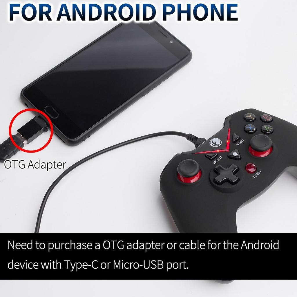 IFYOO Wired USB Game Controller Gamepad Joystick Steam Android PS3 V-one (Windows XP/7/8/10) & & & - [Red]