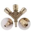 Upgraded Compressed Air Distributor 3-Way with Couplings 1/4Inch Air Hose Quick Coupling Distributor Brass Compresser