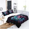 3-piece down duvet cover set with rock animal giraffe cat pattern print (1 duvet cover+2 pillowcases, no core) bedding set