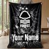 Coperta in Flanella Nottingham Forest FC con Testo Nome Personalizzato Logo Calcio Coperta in Pile Personalizzata Regalo Speciale per Divano Camera da Letto Casa