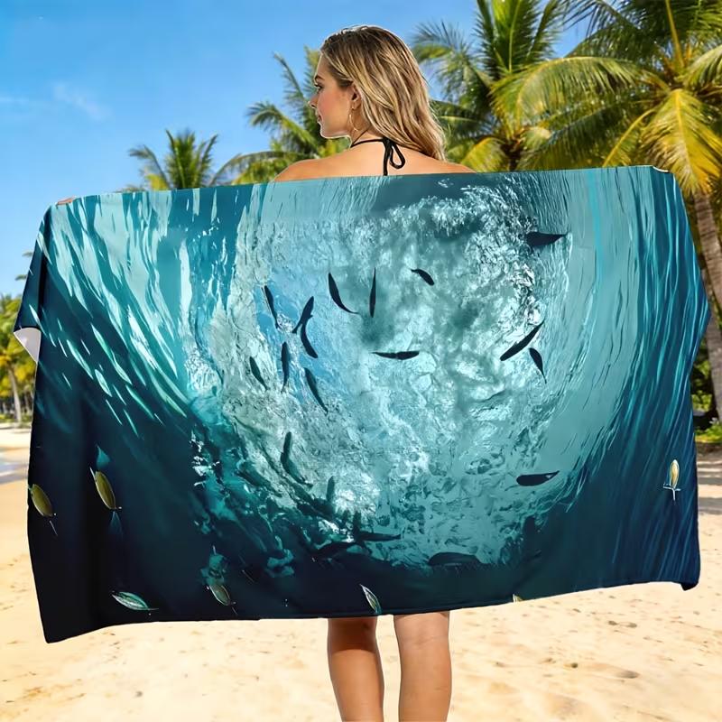 Preppy Anchor Print Beach Towel Quick Dry Absorbent Lightweight Sandproof Towel for Summer Beach Pool Swim Camping Vacation