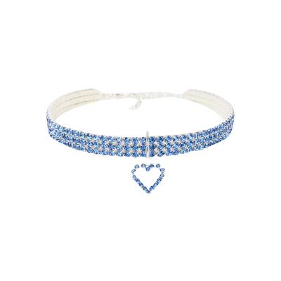 Three, Elastic Pet Rhinestone Necklace Love Pendant Chain Dog Collar Pet Supplies Small Dog Accessories