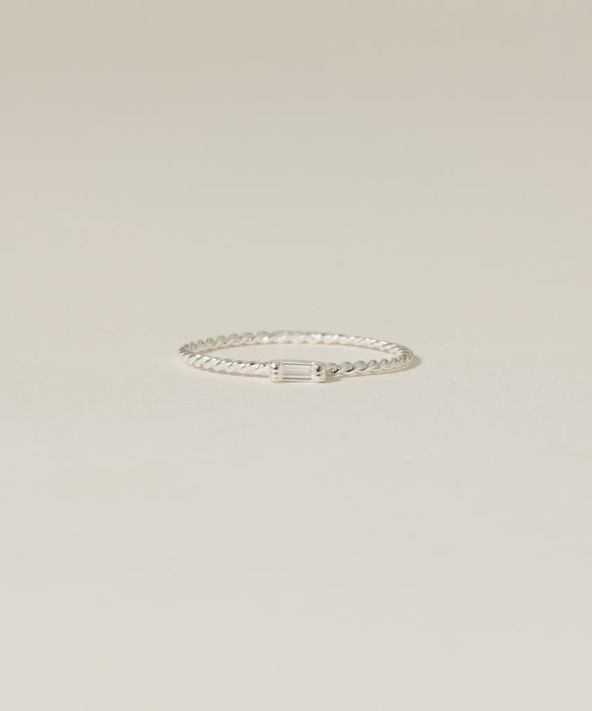 Novice Tokyo Clear Stone Motif Rope Ring [Silver 925] / One Color