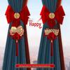Wedding Curtain Tiebacks: Bridal Room Double Happiness Decor Set