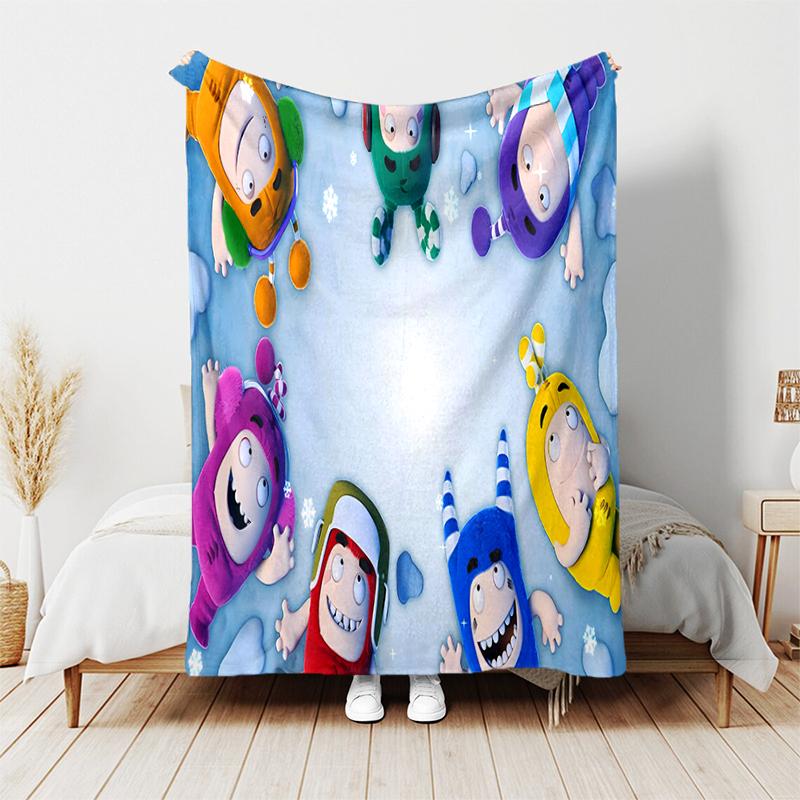 1pz Coperta Stampa Oddbods, Coperta Leggera per Divano, Letto - Morbida e Calda, Regalo per Tutte le Stagioni come Natale, Halloween