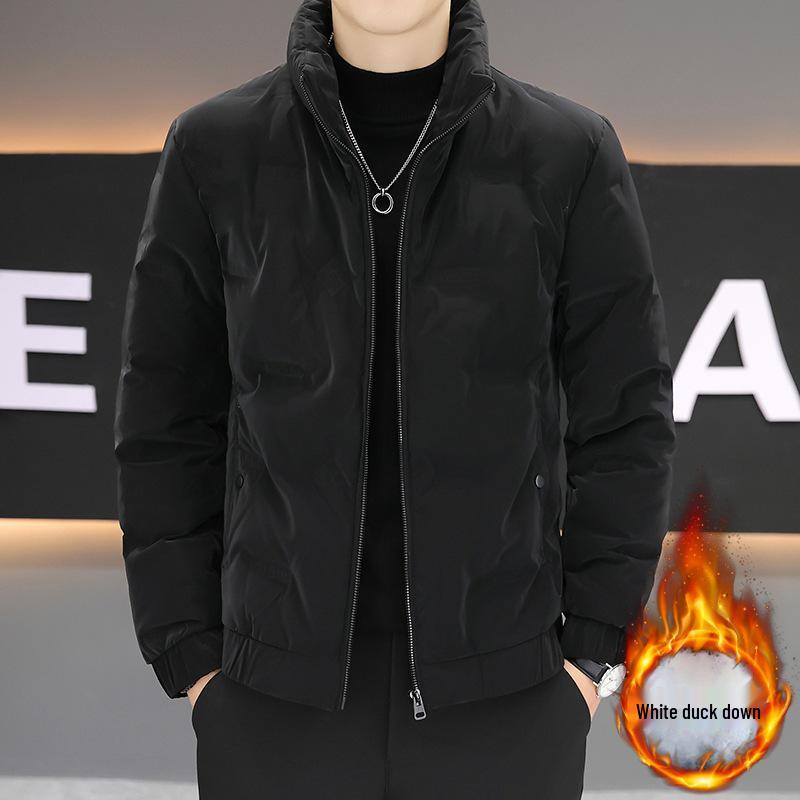 Men s Korean Style Slim Fit Stand Collar Down Jacket - Lightweight, Warm, Trendy Spring Festival Outerwear 3XL (140-150 jin)