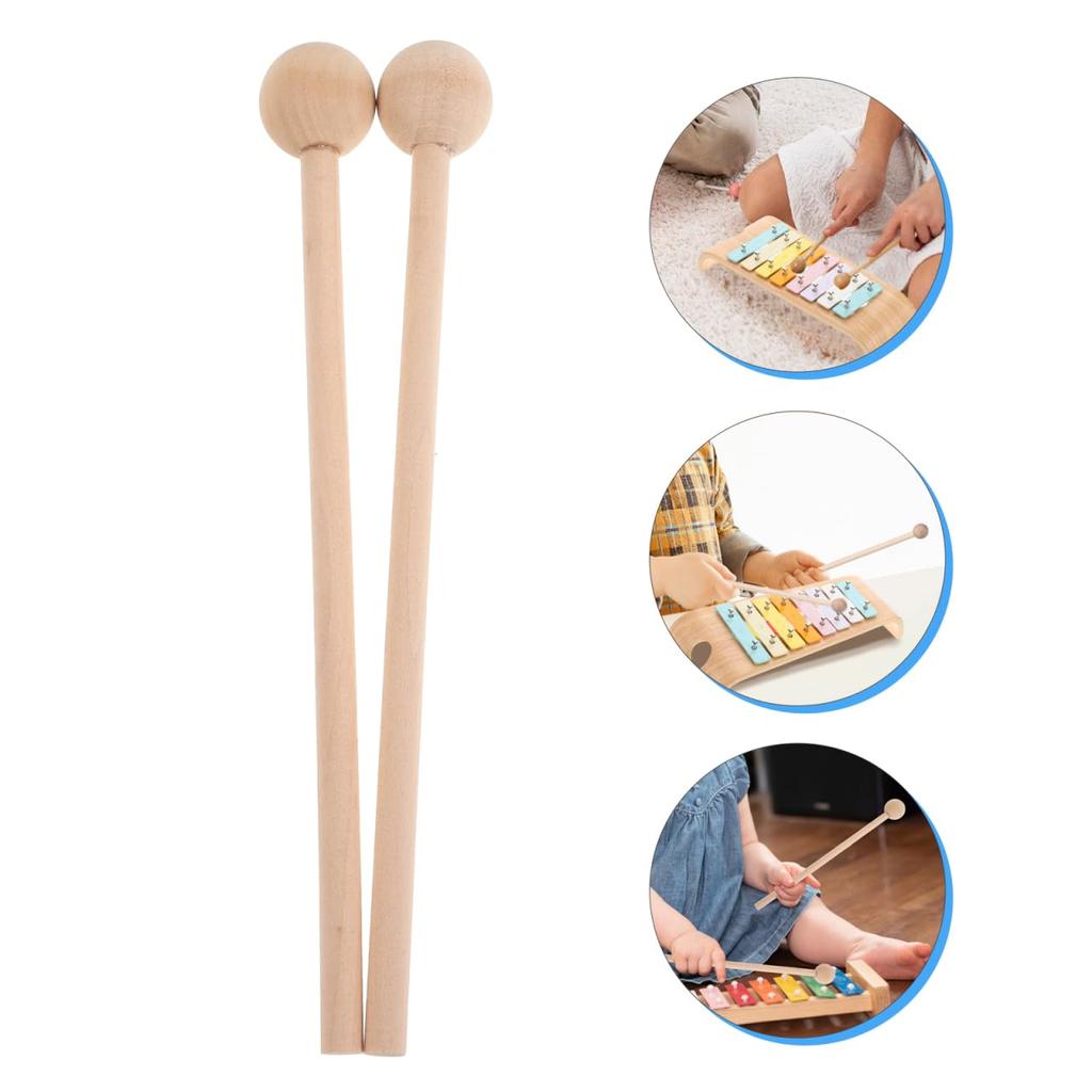 Toyvian Wooden for Wood Replacement for 2 Easy To Lightweight Mallets, Xylophone, Drumsticks, Sticks, Kids, Rhythm, Percussion, Percussion, Sticks,